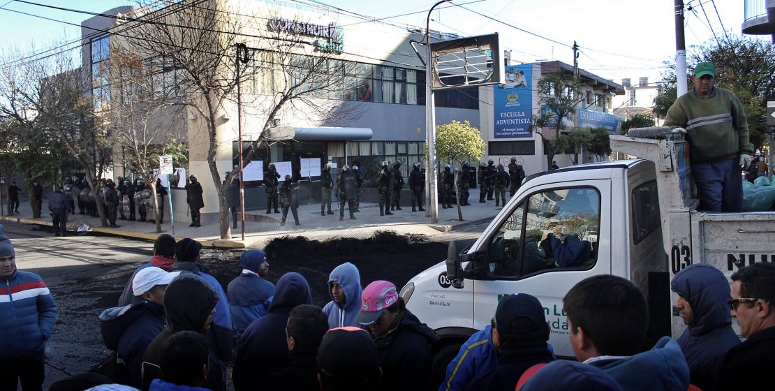 protesta de trabajadores de la construcción